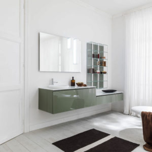 Contemporary washbasin cabinet / with mirror pinecrest fl